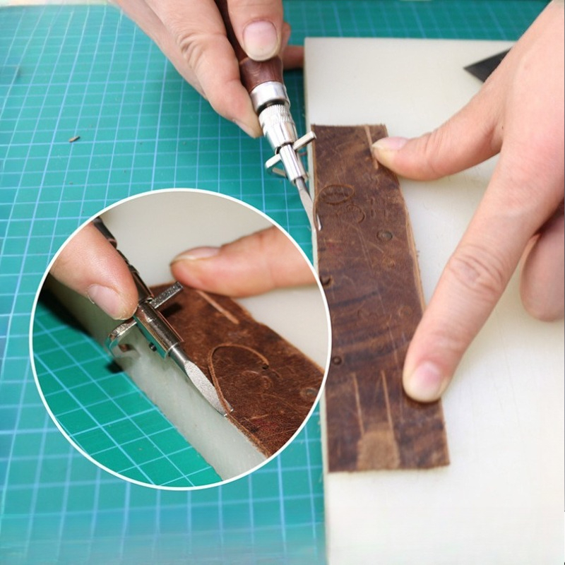 Groover Stitching Tool - 7 In 1 Adjustable Leathercraft Groover